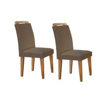 Kit 2 Cadeiras Sala Jantar Athenas 2 Un Imbuia-Capuccino/Suede Capuccino - Rufato Kit 2 Cadeiras Sala Jantar Athenas 2 Un Imbuia-Capuccino/Suede Capuccino - Rufato