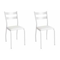 Kit 2 Cadeiras Sala Jantar Bali 2C141BR Aço 2 Un Branco/Corano Branco - Kappesberg