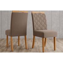Kit 2 Cadeiras Sala Jantar Bella 2 Un Nature/Suede Marrom Amendoa - Henn