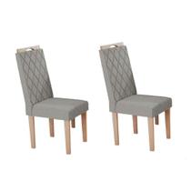 Kit 2 Cadeiras Sala Jantar Camélia 2 Un Carvalho/Boucle Cinza - Kappesberg