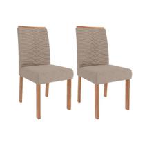Kit 2 Cadeiras Sala Jantar Clarice Wood 2 Un Madeirado/ Linho Bege - Cimol