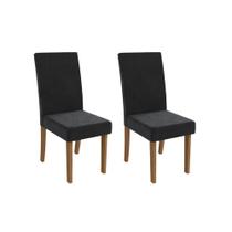 Kit 2 Cadeiras Sala Jantar Dália 2CAD131 Madeirado 2 Un Canela/Suede Preto - Kappesberg Kit 2 Cadeiras Sala Jantar Dália 2CAD131 Madeirado 2 Un Canela/Suede Preto - Kappesberg