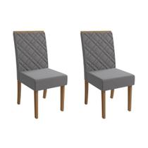 Kit 2 Cadeiras Sala Jantar Gardênia 2CAD149 Madeirado 2 Un Canela/Suede Cinza - Kappesberg Kit 2 Cadeiras Sala Jantar Gardênia 2CAD149 Madeirado 2 Un Canela/Suede Cinza - Kappesberg