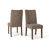 Kit 2 Cadeiras Sala Jantar Golden 2 Un Rústico Malbec/Linho Bronze - DJ Móveis