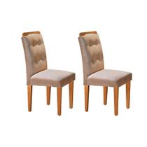Kit 2 Cadeiras Sala Jantar Imperatriz Madeira 2 Un Capuccino/Linho Turim - Rufato