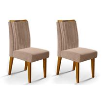 Kit 2 Cadeiras Sala Jantar Isis 2 Un Ipe/Suede Kraft Bege - DJ Móveis