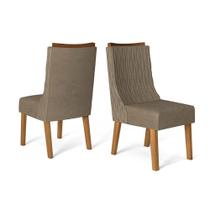 Kit 2 Cadeiras Sala Jantar Jade 2 Un Carvalho Nobre/Suede Pecan - DJ Móveis