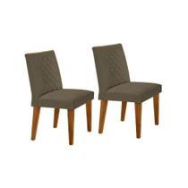 Kit 2 Cadeiras Sala Jantar Jade 2 Un Imbuia-Capuccino/Suede Capuccino - Rufato Kit 2 Cadeiras Sala Jantar Jade 2 Un Imbuia-Capuccino/Suede Capuccino - Rufato