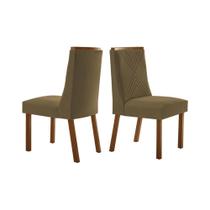 Kit 2 Cadeiras Sala Jantar Montreal 2 Un Imbuia-Capuccino/Suede Capuccino - Rufato Kit 2 Cadeiras Sala Jantar Montreal 2 Un Imbuia-Capuccino/Suede Capuccino - Rufato
