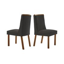 Kit 2 Cadeiras Sala Jantar Montreal 2 Un Imbuia/Suede Grafite - Rufato Kit 2 Cadeiras Sala Jantar Montreal 2 Un Imbuia/Suede Grafite - Rufato