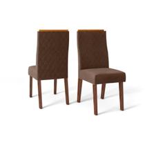 Kit 2 Cadeiras Sala Jantar New Maia 2 Un Rústico Malbec/Suede Moca - DJ Móveis