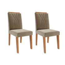 Kit 2 Cadeiras Sala Jantar Nicole 2 Un Cinamomo/Suede Joli Chocolate - Cimol