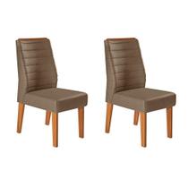 Kit 2 Cadeiras Sala Jantar Ondina 2 Un Carvalho Nobre/Veludo Pecan - DJ Móveis
