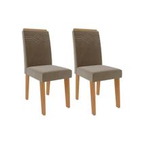 Kit 2 Cadeiras Sala Jantar Taís 2 Un Nature/Suede Joli Chocolate - Cimol