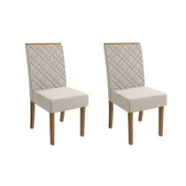 Kit 2 Cadeiras Sala Jantar Verbena 2CAD133 Madeirado 2 Un Canela/Linho Bege Caqui - Kappesberg Kit 2 Cadeiras Sala Jantar Verbena 2CAD133 Madeirado 2 Un Canela/Linho Bege Caqui - Kappesberg