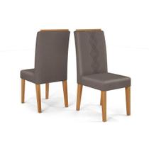 Kit 2 Cadeiras Sala Jantar Yasmin 2 Un Freijó/Suede Lunar Grafite - DJ Móveis Kit 2 Cadeiras Sala Jantar Yasmin 2 Un Freijó/Suede Lunar Grafite - DJ Móveis