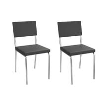Kit 2 Cadeiras Sala Jantar Zaria 2C128CR Aço 2 Un Cromado/ano Preto - Kappesberg