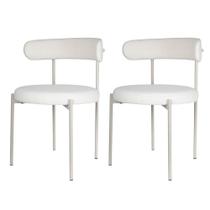 Kit 2 Cadeiras Serena Rivatti Bouclé Off White
