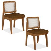 Kit 2 Cadeiras Sextavada Maine Freijó/material sintético Caramelo - Móveis Arapongas