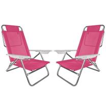 Kit 2 Cadeiras Summer Reclinável 6 pos Alumínio Praia Piscina Camping - Mor Kit 2 Cadeiras Summer Reclinável 6 pos Alumínio Praia Piscina Camping - Mor