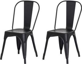 Kit 2 Cadeiras Tolix Iron Industrial Preta