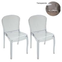 Kit 2 Cadeiras Transparentes Sem Braços Anna Policarbonato Tramontina