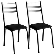Kit 2 Cadeiras Tubular America 061 Preto ARTEF