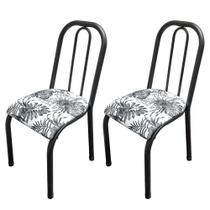 Kit 2 Cadeiras Tubular Estofada Julia Assento Branco Floral - Wrm Metal