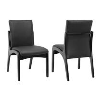 Kit 2 Cadeiras Tulipa Assento e Encosto Estofado - Preto Assento Estofado Corano Preto Kit 2 Cadeiras Tulipa Assento e Encosto Estofado - Preto Assento Estofado Corano Preto