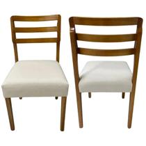Kit 2 Cadeiras Turquia Madeira Tecido Linho Hr Cor Bege