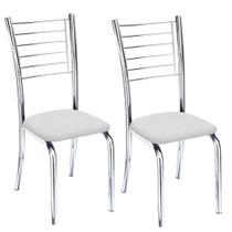 Kit 2 Cadeiras Vanessa Cromada Para Cozinha material sintético Branco Kit 2 Cadeiras Vanessa Cromada Para Cozinha material sintético Branco
