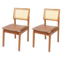 Kit 2 Cadeiras Veneza Madeira Maçica 86cm x 43cm x 55cm Marrom/Caramelo