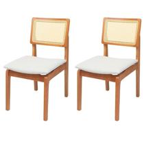 Kit 2 Cadeiras Veneza Madeira Maçicaalt 86 cm X 43cm x 55 cm Marrom/Offwhite