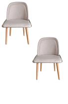 Kit 2 Cadeiras Vianney Para Sala Mesa de Jantar Moderna com Base de Ferro Tecido Bouclé Premium Bege Topii Moda Casa