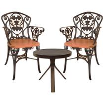 Kit 2 Cadeiras Viena Malbec Para Recepção Jardim Varanda Sacada Hotel + Mesinha Marrom Kit 2 Cadeiras Viena Malbec Para Recepção Jardim Varanda Sacada Hotel + Mesinha Marrom