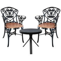 Kit 2 Cadeiras Viena Malbec Para Recepção Jardim Varanda Sacada Hotel + Mesinha Preto