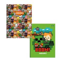 Kit 2 Caderno Brochurão Minecraft 80Fls Universitário Foroni