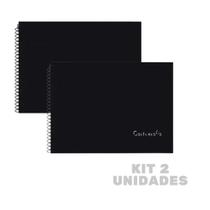 Kit 2 Caderno De Desenho Cartografia Espiral Capa Dura Cores