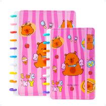 Kit 2 Caderno Discos Inteligente Papelaria Fofa Mágico Urso