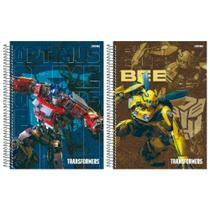 Kit 2 Caderno Escola Universitário Espiral 80fl Transformers