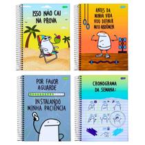 Kit 2 Caderno Flork Meme 1 Matéria 80 Folhas Jandaia Espiral