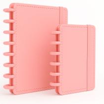 Kit 2 Caderno Inteligente Chiclete Agenda Tamanho A5 e A6 com Elástico na Capa e Discos Removíveis