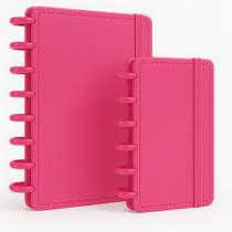 Kit 2 Caderno Inteligente Rosa A5 A6 Agenda 80 folhas com Elástico na Capa e Discos Removíveis