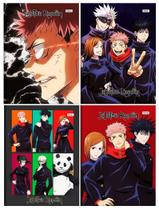 Kit 2 Caderno Jujutsu Kaisen Brochurão Universitario 80Fls Capa Dura - Foroni