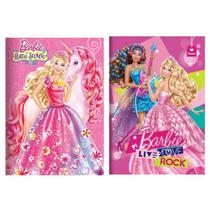 Kit 2 Cadernos Barbie Portal Escolar Costurado Com Pauta