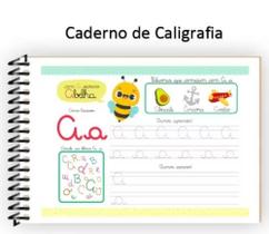 Kit 2 Cadernos de caligrafia A a Z - Letra Bastão e Cursiva