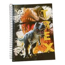 Kit 2 Cadernos Dinossauro COM ADESIVO 1 Matéria 96 Folhas ESTAMPA:T-REX