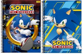 Kit 2 Cadernos Espiral Foroni 96 fls Sonic The Hedgehog
