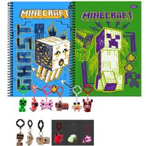 Kit 2 Cadernos Minecraft Foroni + Ganhe Chaveiro - Dc Toys Kit 2 Cadernos Minecraft Foroni + Ganhe Chaveiro - Dc Toys
