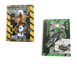 Kit 2 Cadernos skate/bike Capa Dura de 1 materia - 96 folhas